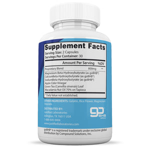 Supplement facts of Rapid Fast Pure Keto Boost Ketogenic Supplement Includes goBHB Exogenous Ketones Premium Ketosis Support 60 Capsules