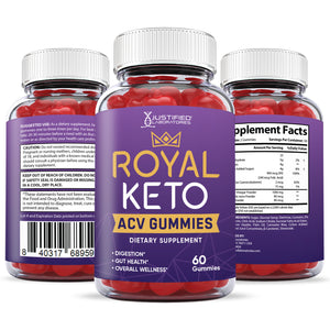 all sides of the bottle of Royal Keto ACV Gummies