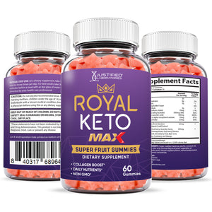 all sides of the bottle of Royal Keto Max Gummies