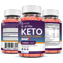 Afbeelding in Gallery-weergave laden, all sides of the bottle of Real Vita Keto Max Gummies