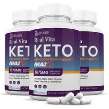 Cargar imagen en el visor de la Galería, 3 bottles of Real Vita Keto ACV Max Pills 1675MG