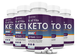 5 bottles of Real Vita Keto ACV Max Pills 1675MG