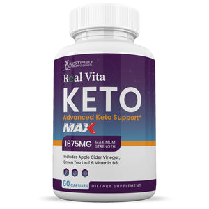 Front facing image of Real Vita Keto ACV Max Pills 1675MG