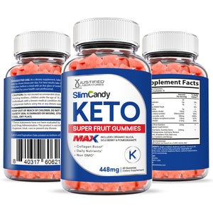all sides of the bottle of Slim Candy Keto Max Gummies