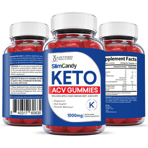 all sides of the bottle of Slim Candy Keto ACV Gummies