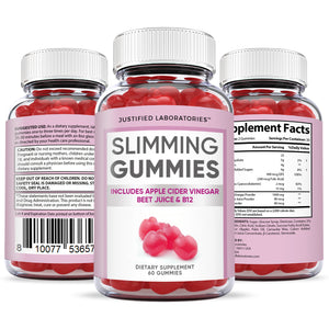 all sides of the bottle of Slimming Gummies With Apple Cider Vinegar 100MG