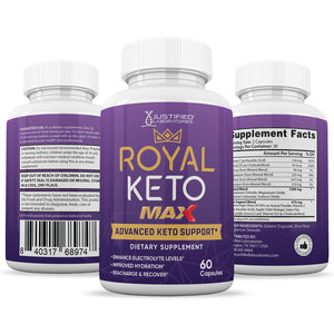 All sides of bottle of the Royal Keto ACV Max Pills 1675MG