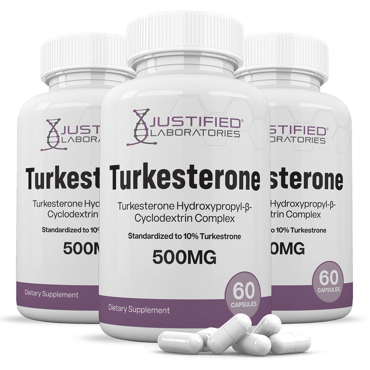 3 bottles of Turkesterone 500mg 10% Standardized