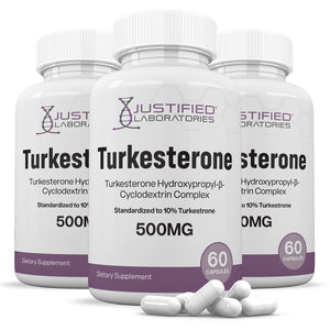 3 bottles of Turkesterone 500mg 10% Standardized
