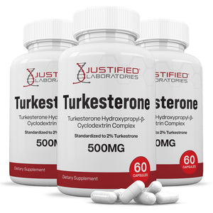 3 bottles of Turkesterone 500mg 2% Standardized