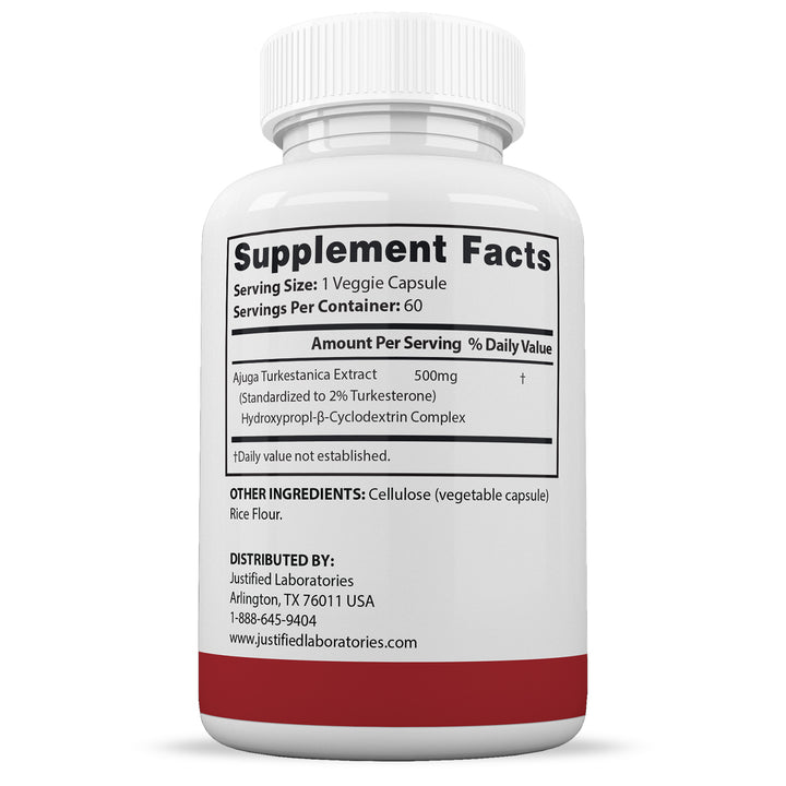 Supplement Facts of Turkesterone 500mg 2% Standardized