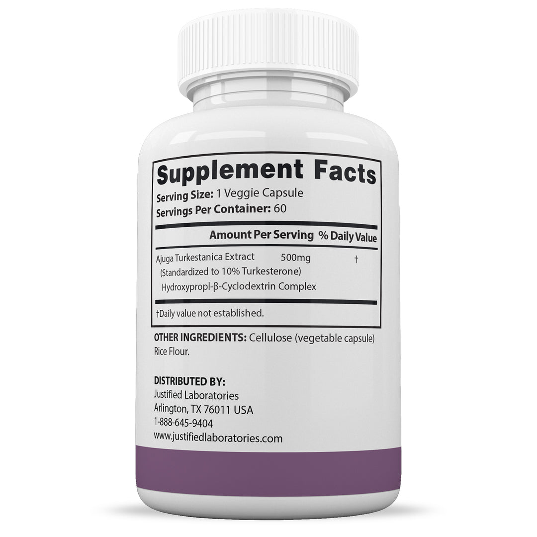 Supplement Facts of Turkesterone 500mg 10% Standardized