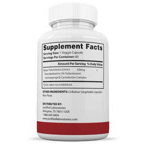Supplement Facts of Turkesterone 500mg 2% Standardized