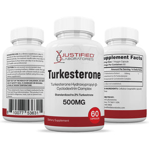 All sides of bottle of the Turkesterone 500mg 2% Standardized
