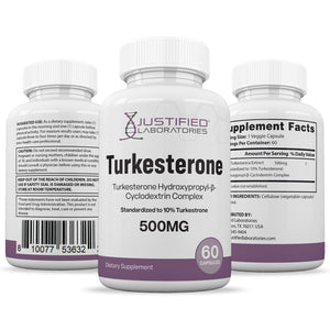 All sides of bottle of the Turkesterone 500mg 10% Standardized