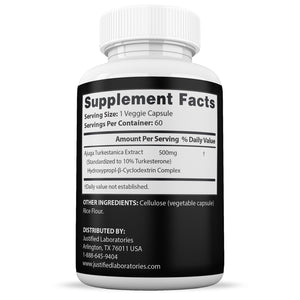 Supplement Facts of Turkesterone Max 500mg