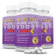 Load image into Gallery viewer, 3 bottles of Ultra Fast Pure Keto Boost MAX 1200MG Advanced BHB Ketogenic Exogenous Ketones 60 Capsules
