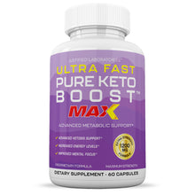 Load image into Gallery viewer, Front facing image of Ultra Fast Pure Keto Boost MAX 1200MG Advanced BHB Ketogenic Exogenous Ketones 60 Capsules