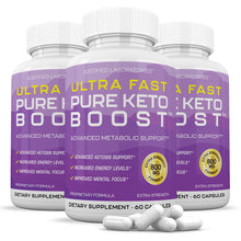 Load image into Gallery viewer, 3 bottles of Ultra Fast Pure Keto Boost Advanced BHB Ketogenic Exogenous Ketones  60 Capsules