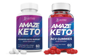 1 Bottle Amaze ACV Keto Gummies + Keto Pills Bundle