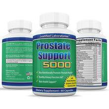 Charger l&#39;image dans la galerie, All sides of bottle of the Prostate Support 5000 60 Capsules