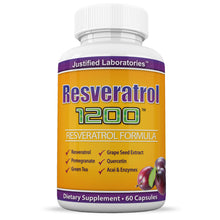 Cargar imagen en el visor de la Galería, Resveratrol 1200 Contains Green Tea Acai Grape Seed Extract and Other Antioxidants Cardiovascular Health 60 Capsules