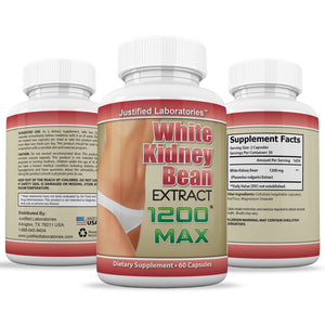 All sides of bottle of the White Kidney Bean 1200 Max Proprietary Formula 60 Capsules